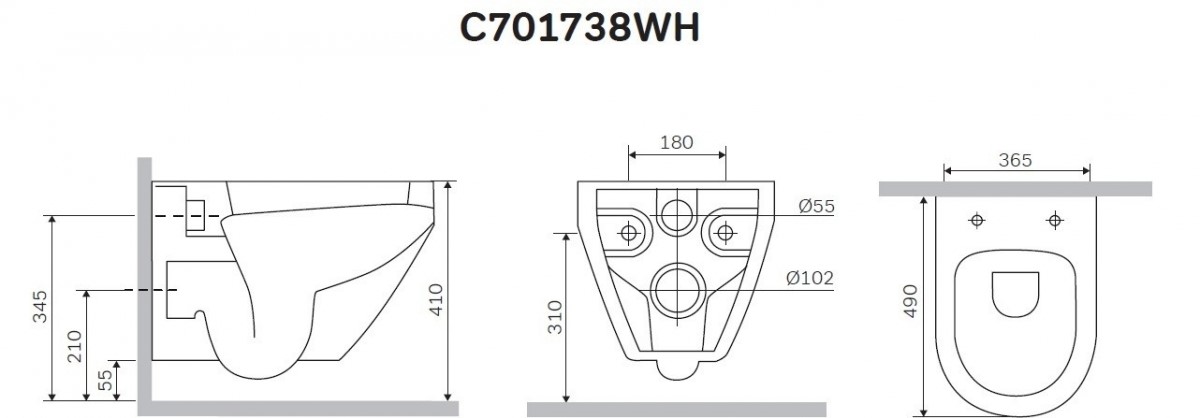 Унитаз подвесной AM.PM Spirit 2.0 C701700WH