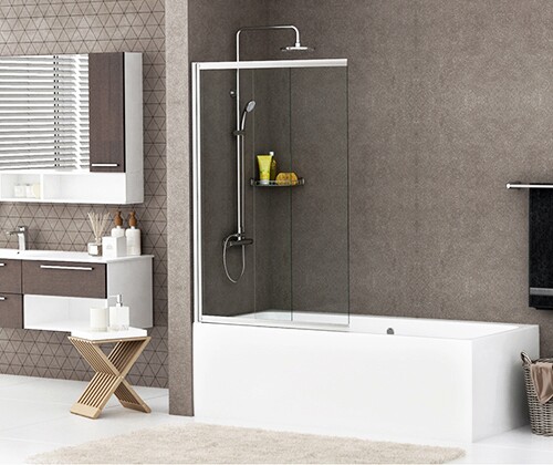 Стеклянная шторка на ванну (100х140) WasserKRAFT Main 41S02-100