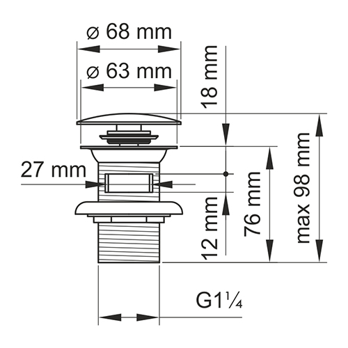 Донный клапан Push-up WasserKRAFT Mindel A153