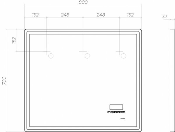 Зеркало с подсветкой (80x70) Vigo Geometry Media z.GEO.80.Media
