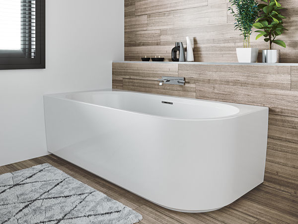 Акриловая ванна Riho Desire Corner Links Velvet Sparkle System (184x84) (белый/черный матовый) LED (L) B088004220