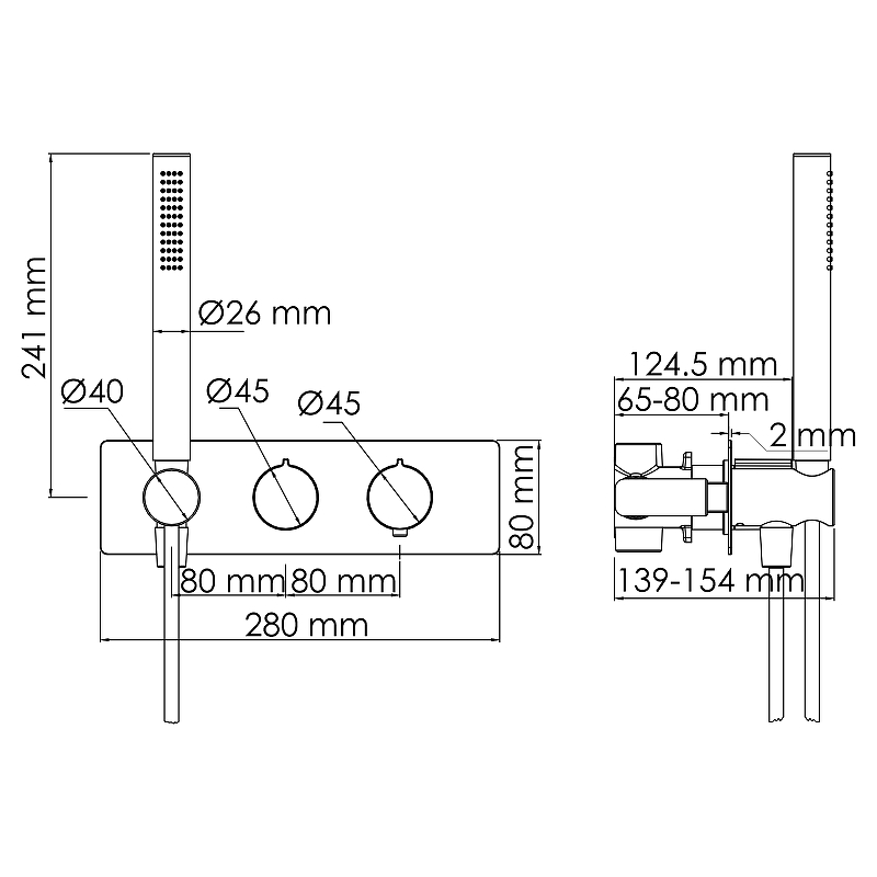 Смеситель для душа WasserKRAFT Elbe 7488 Thermo