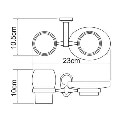 Держатель стакана и мыльницы WasserKRAFT Main K-9226
