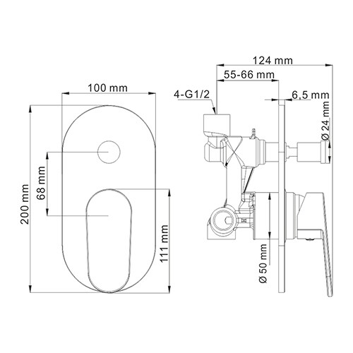 Смеситель для ванны  WasserKRAFT Donau 5361