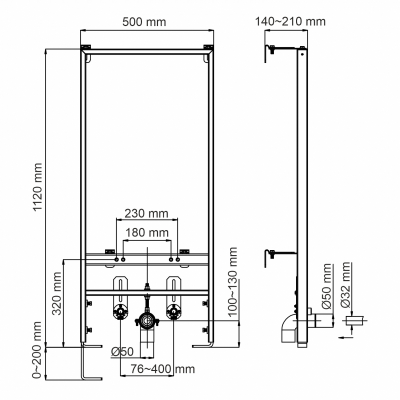 Инсталляция для биде WasserKRAFT Aller 10BDT.020