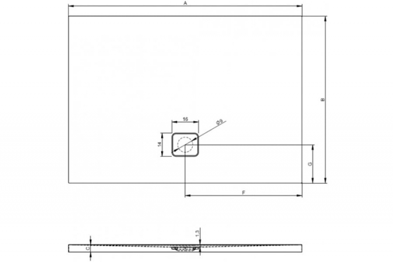 Душевой поддон RIHO Biasca 418 Акриловый 140x90x4,5 DE2800500000000