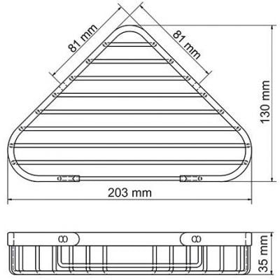 Полка металлическая  WasserKRAFT K-733BLACK