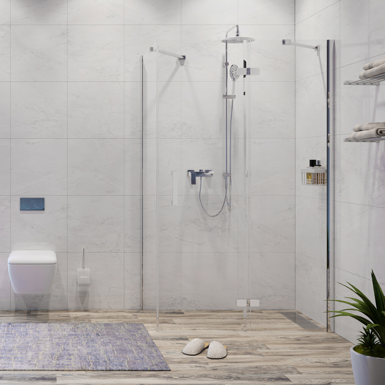 Душевой уголок (120х100) WasserKRAFT Aller 10H10RWHITE