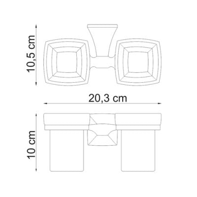 Стакан для зубных щеток двойной  WasserKRAFT Wern K-2528D
