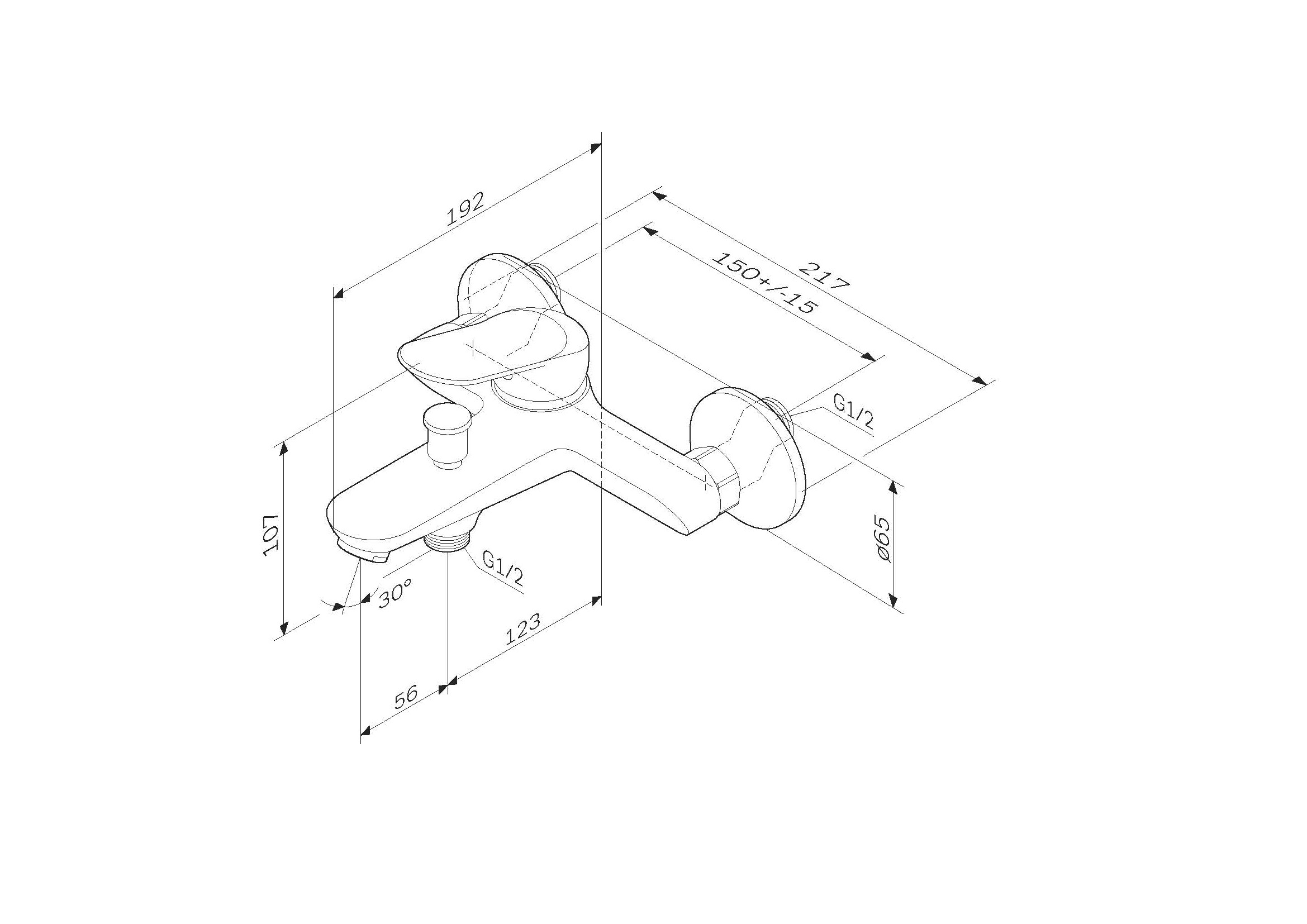 Смеситель для ванны Am.Pm Sunny F85C10000