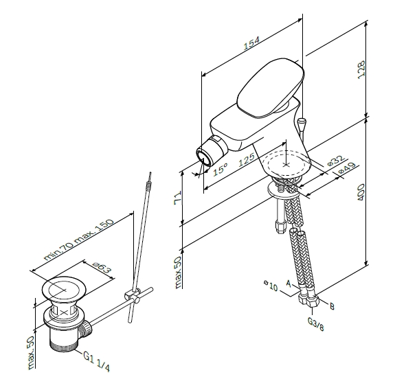 Смеситель для биде Am.Pm Spirit 2.0 F70A83100