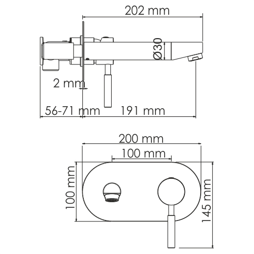 Встраиваемый смеситель  для раковины WasserKRAFT Main 4130