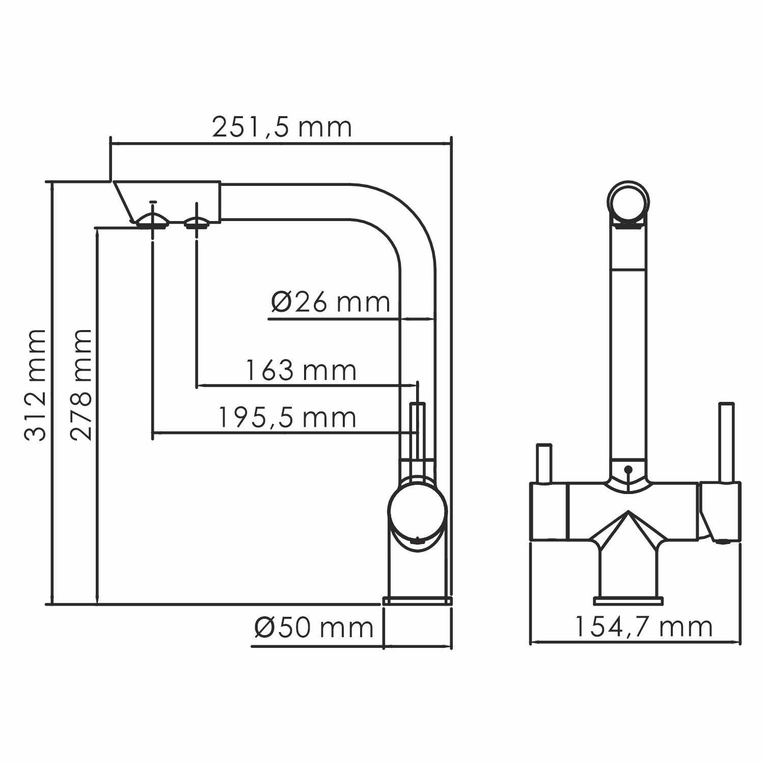 Смеситель для кухни под фильтр WasserKRAFT A8367