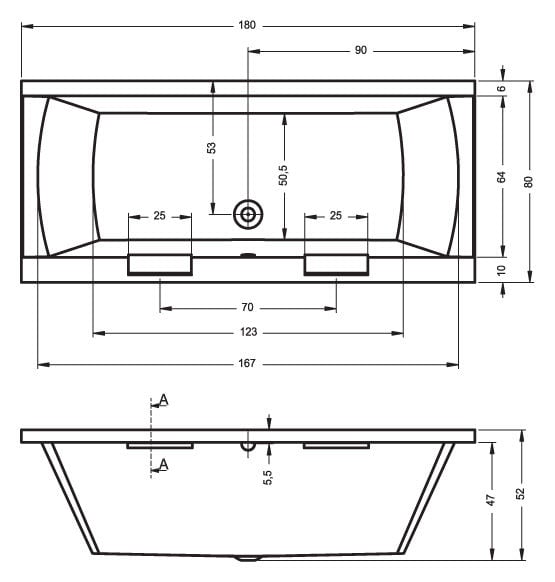 Ванна акриловая RIHO Modena 180x80 BA7900500000000