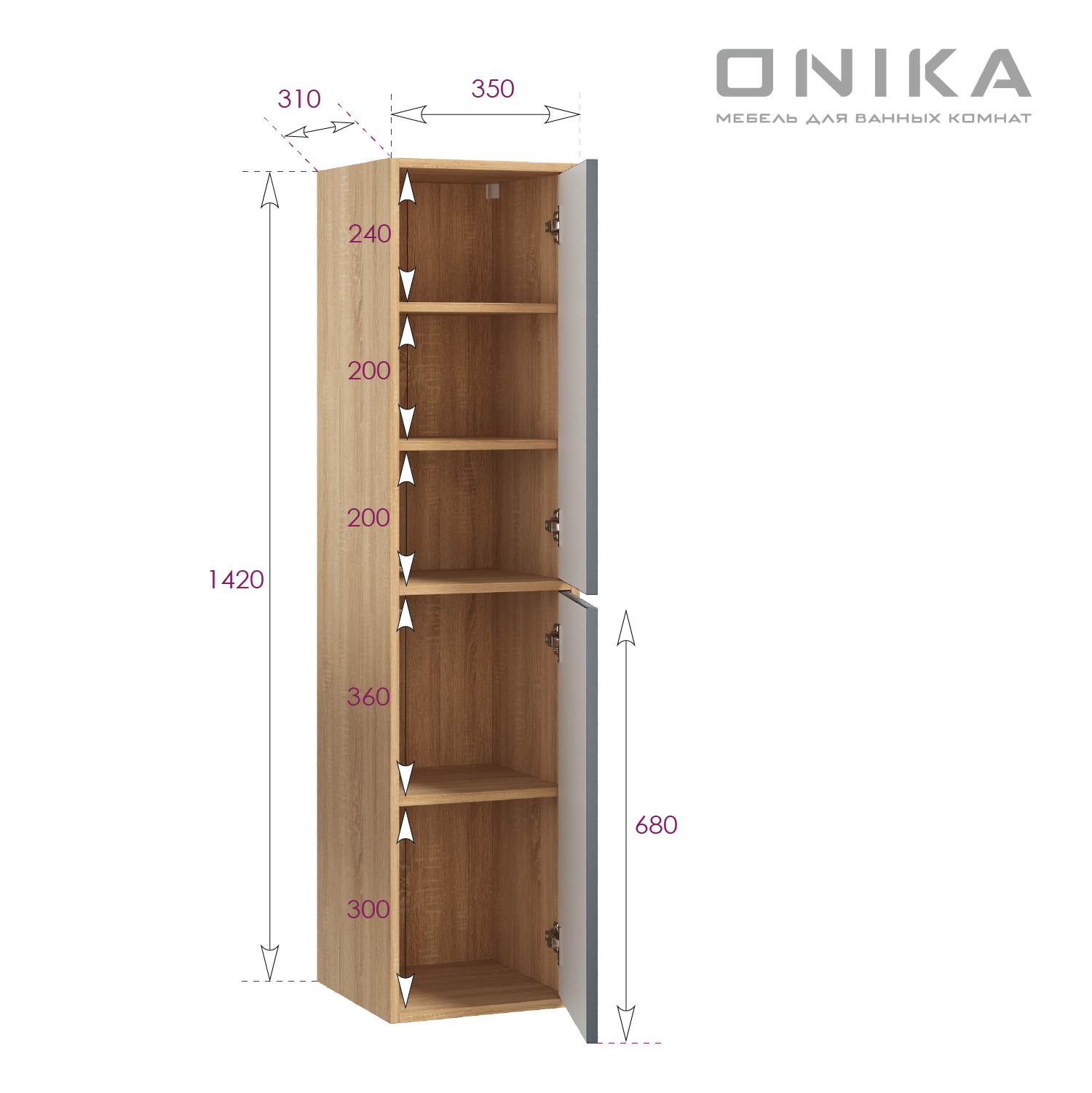 Пенал подвесной Onika Дайлер 35 403569