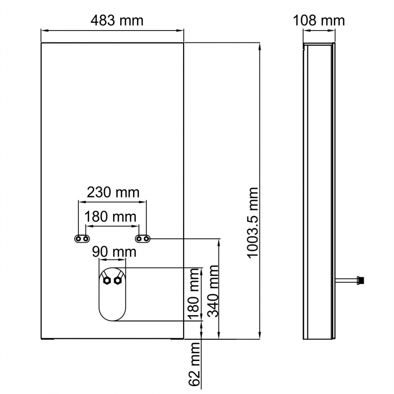 Модуль системы инсталляции для биде WasserKRAFT Naab 86BDT.050.BL
