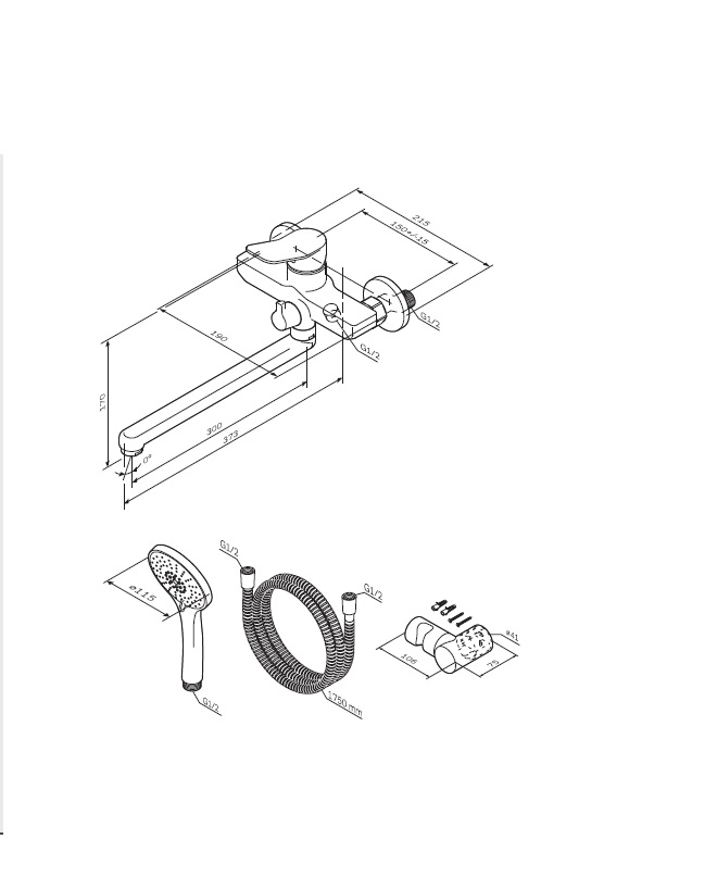 Смеситель для ванны Am.Pm X-Joy F85A95000