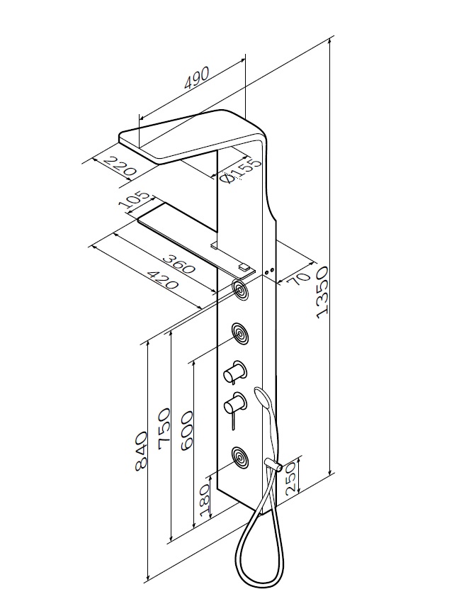 Душевая панель Am.Pm Joy W85P-2-136AW