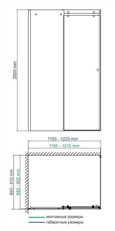 Душевой уголок (120х90) WasserKRAFT Vils 56R07