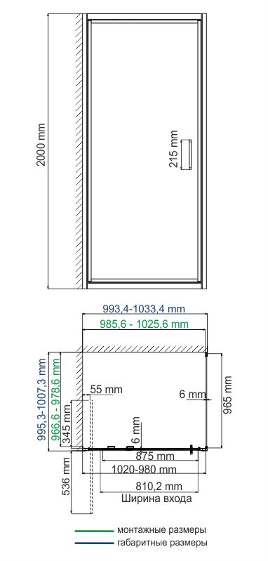 Душевой уголок (100х90) WasserKRAFT Salm 27I22