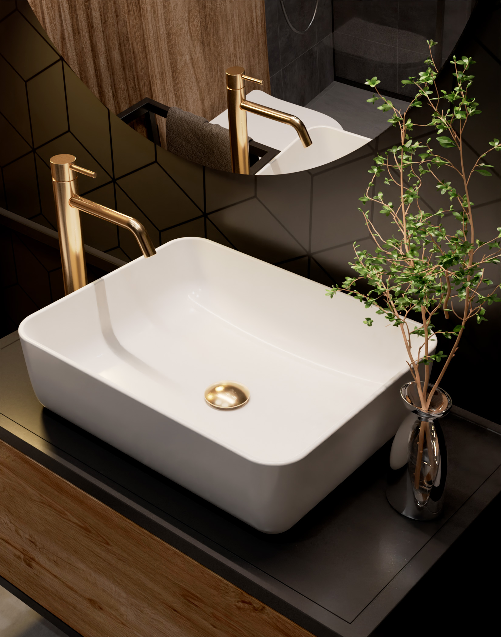 Смеситель для раковины AQUAme Siena AQM6214GG