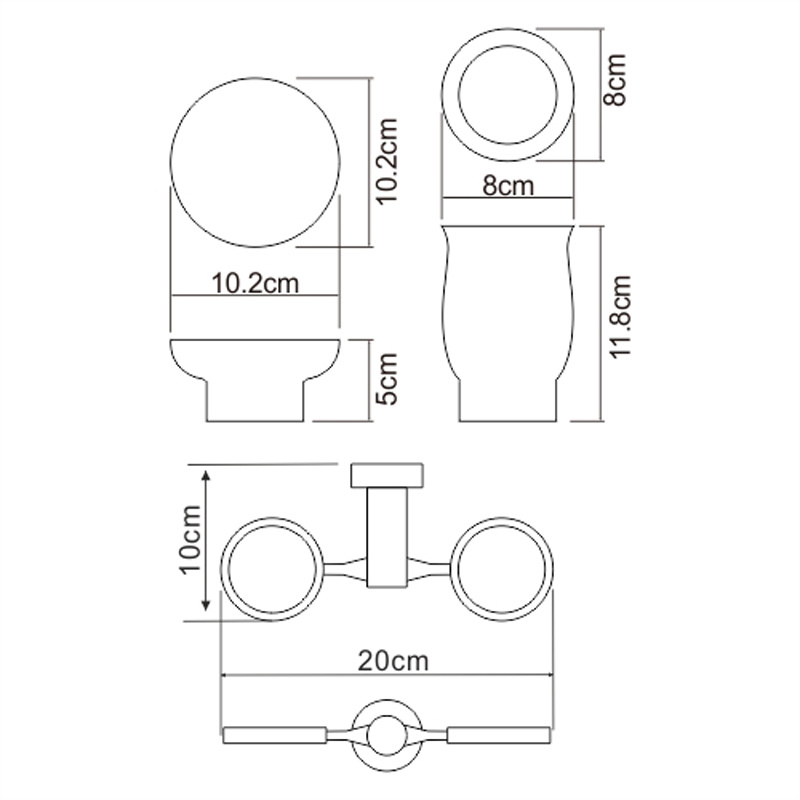 Стакан и мыльница с держателем WasserKRAFT K-28226