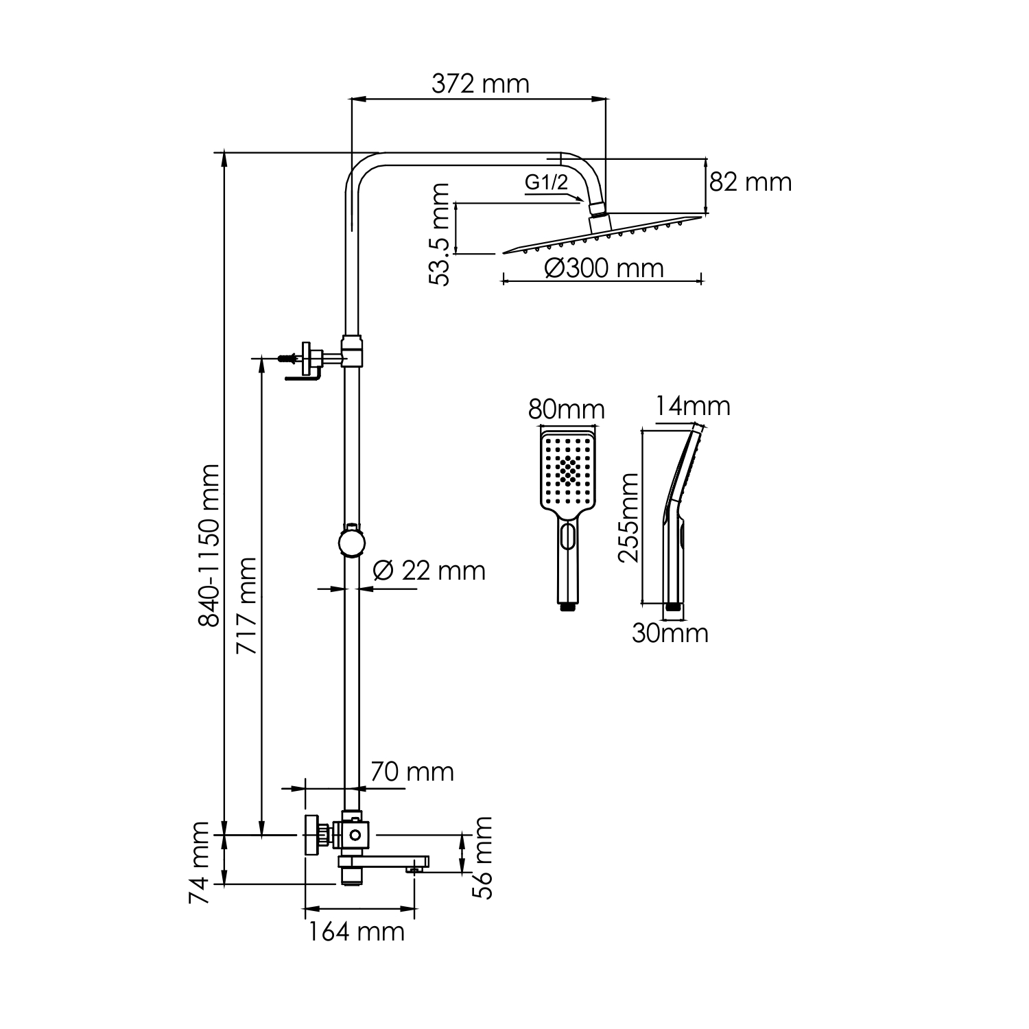 Душевая система WasserKraft A199.262.201.BG Thermo