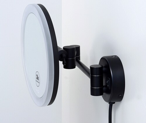 Зеркало с LED-подсветкой, 3-х кратным увеличением WasserKRAFT K-1004BLACK
