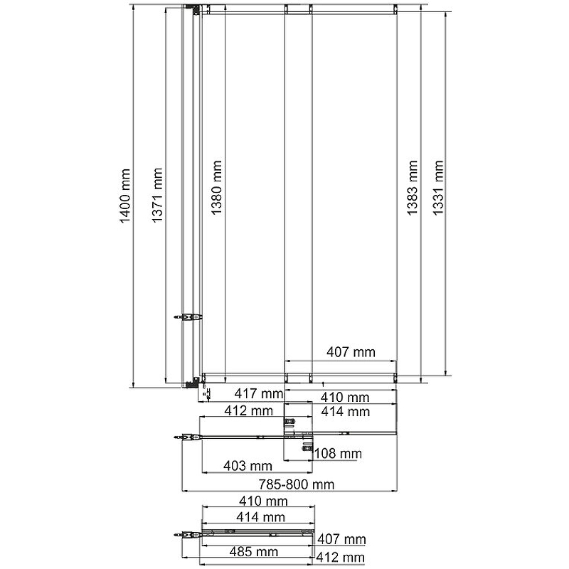 Стеклянная шторка на ванну Wasserkraft Dill 61S02-80 Fixed