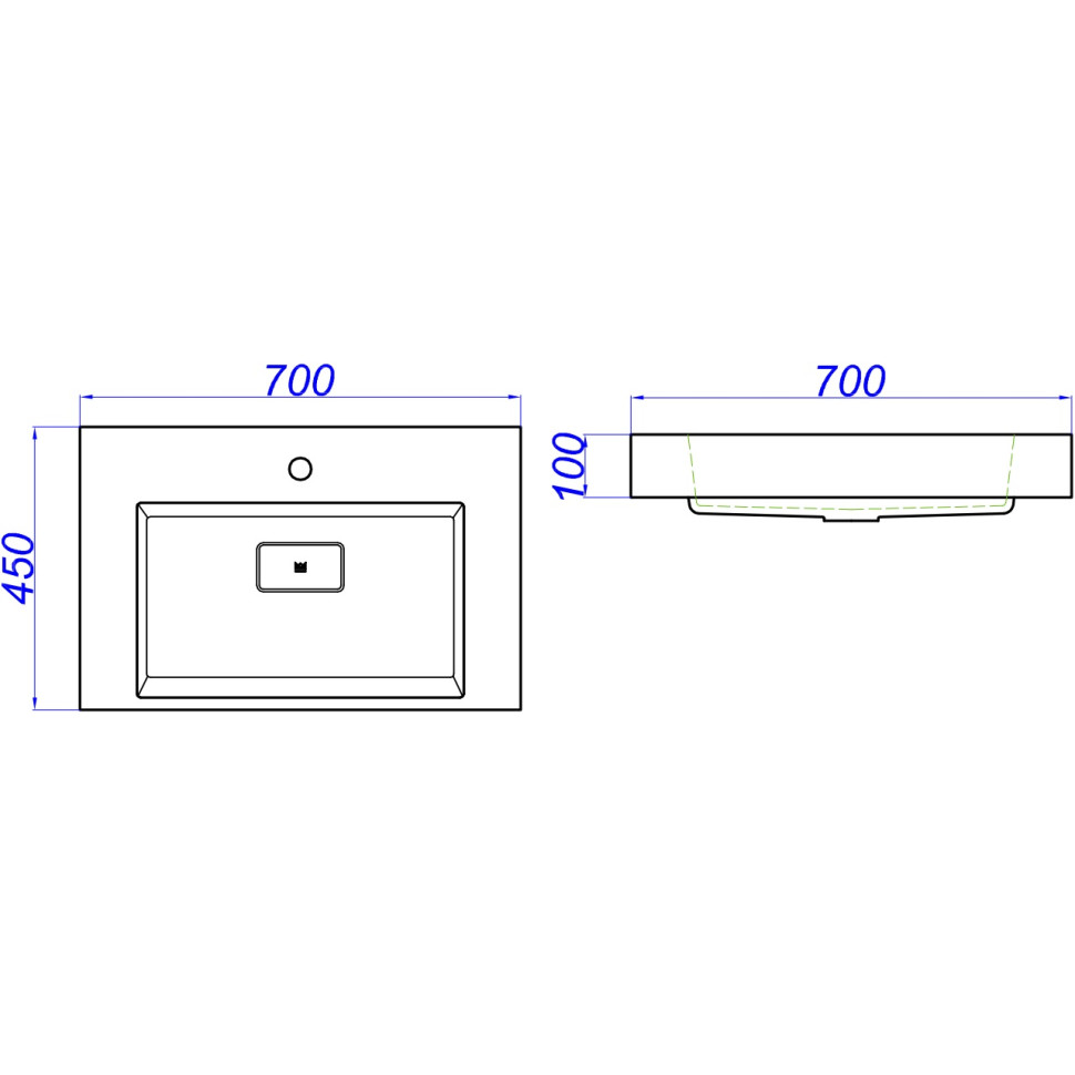 Раковины (70х45) Aqwella Toledo 700 Tol.07.04.D