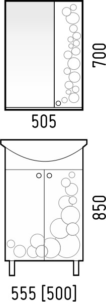Зеркальный шкаф (50,5х70) Corozo Орфей 50 SD-00000299
