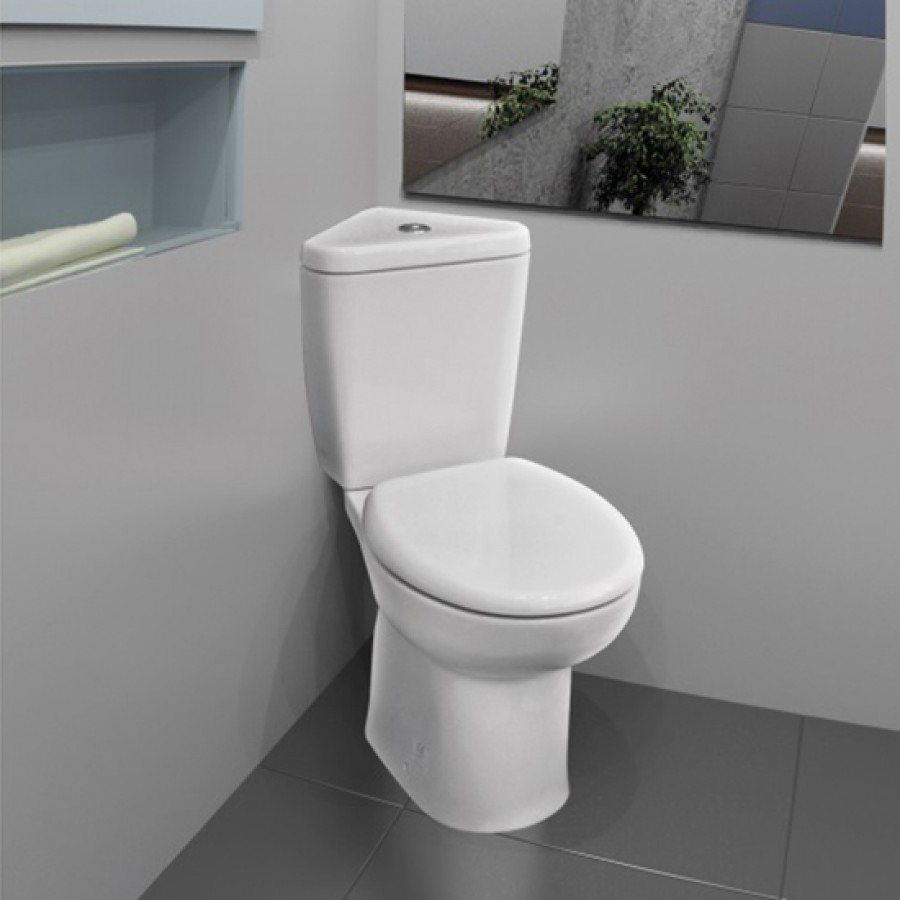 Унитаз напольный угловой с сиденьем микролифт Serel Friendly 6706