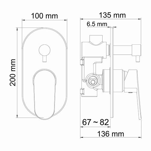Смеситель для ванны  WasserKRAFT Donau 5341