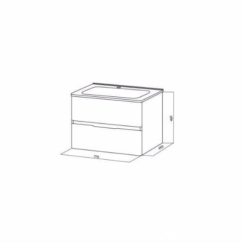 M55WPX0801WG BLISS, раковина, 80см,белый, глянец, шт