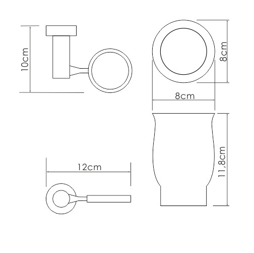 Стакан для зубных щеток одинарный Wasserkraft K-24128 SET1499
