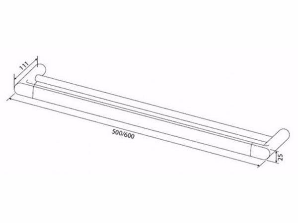 A50336464 Inspire, Двойная вешалка для полотенец, 60 см, хром, шт
