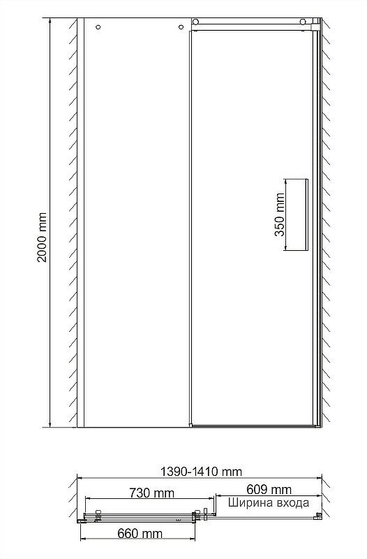 Душевая дверь WasserKRAFT Dinkel 140 58R31