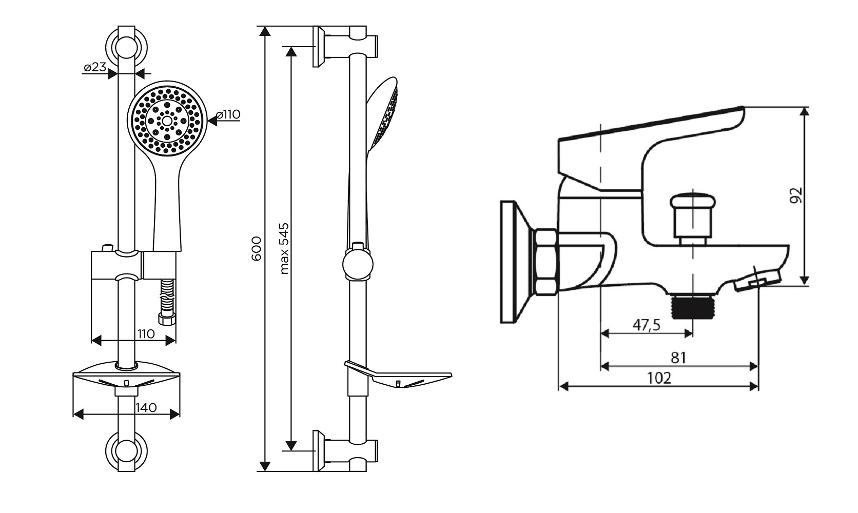Набор смесителей 3 в 1 Dorff Norma D0101030