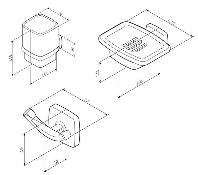 Комплект мебели для ванной AM.PM Gem S 75 BK91GF