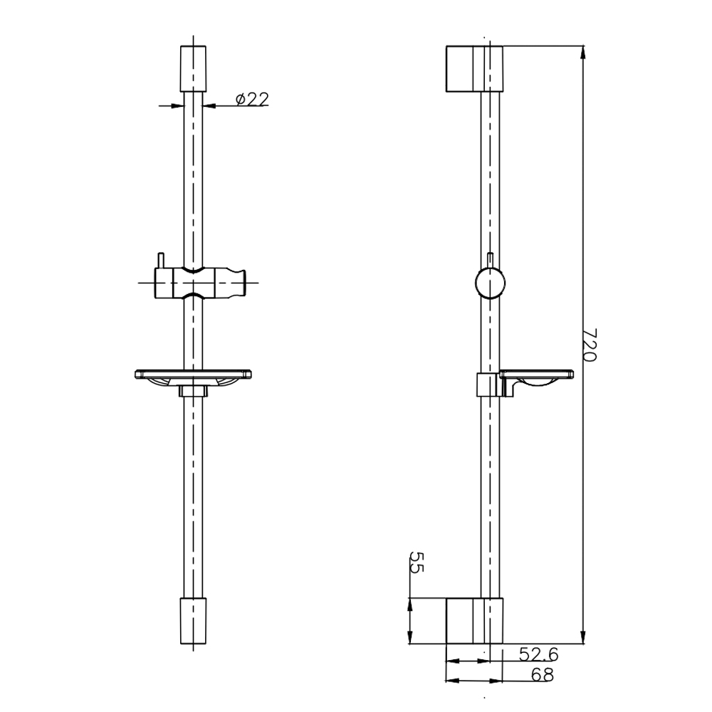 Душевая штанга с мыльницей AQUAme AQM8203CR