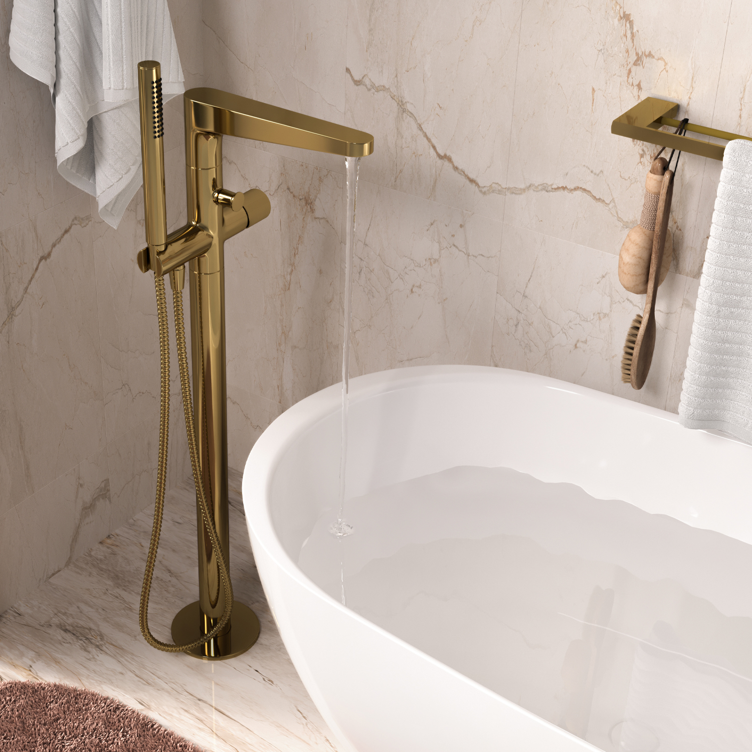 Напольный смеситель для ванны WasserKRAFT Sauer 7121