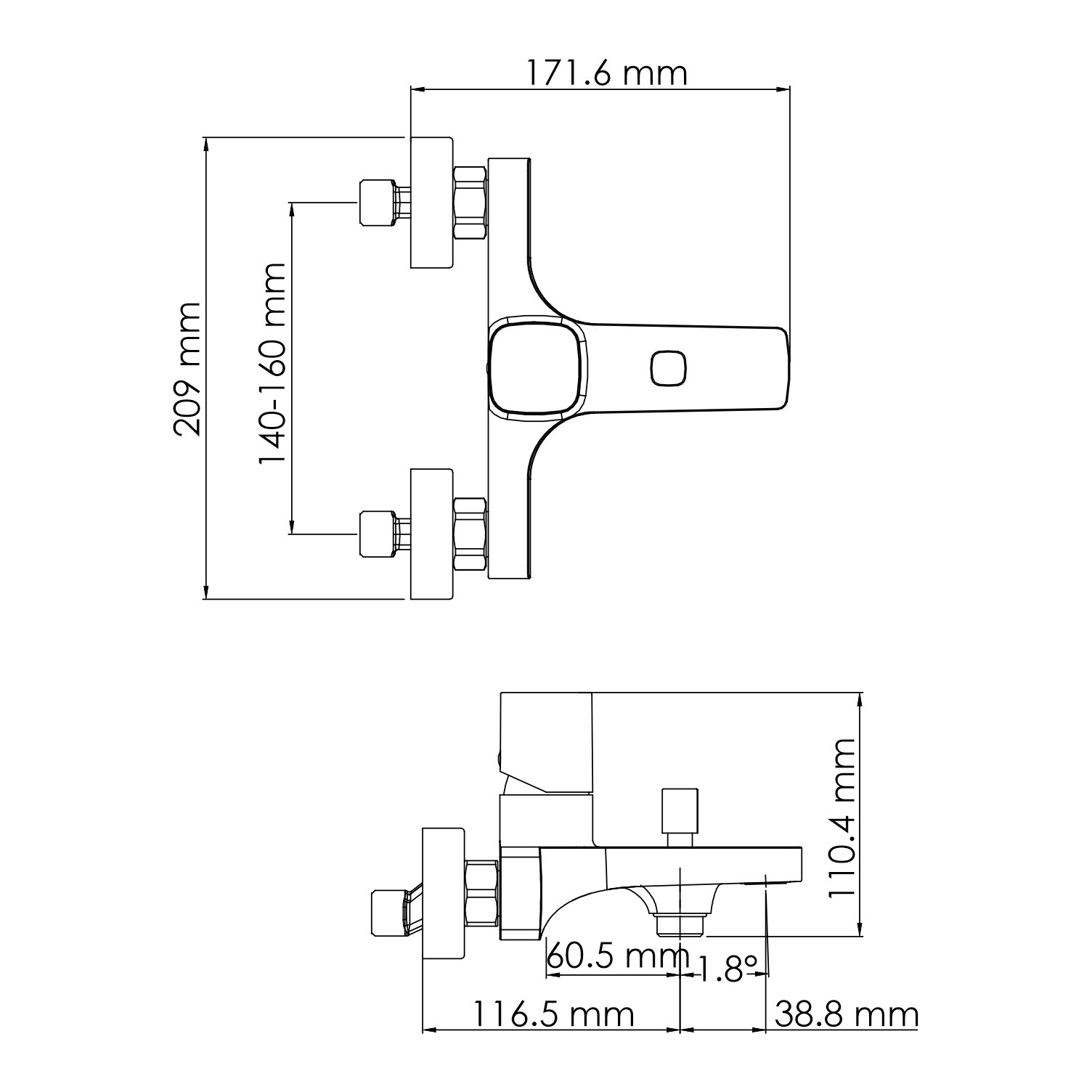 Смеситель для ванны  WasserKRAFT Naab 8601