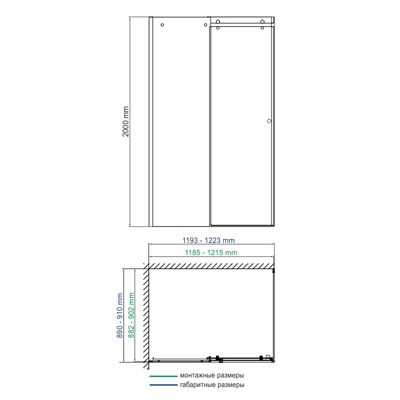 Душевой уголок (120х90) WasserKRAFT Vils 56R07