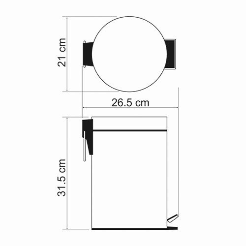 Мусорное ведро 5л WasserKRAFT K-635BLACK