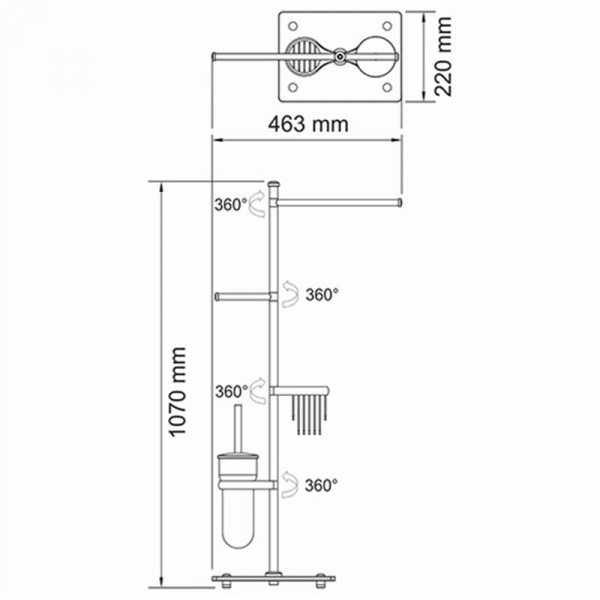 Туалетный ершик комбинированный напольный WasserKRAFT K-1248