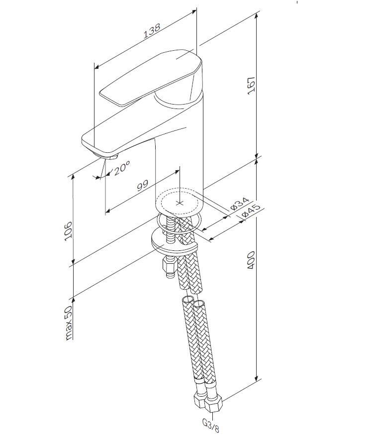Смеситель для раковины Am.Pm Gem F90A02122
