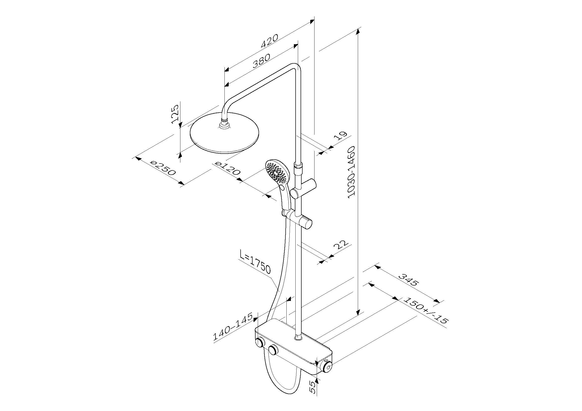Душевая система Am.Pm Inspire 2.0 F0750A400