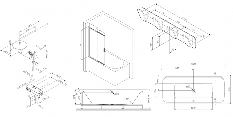 Комплект акриловой ванны AM.PM Inspire V2.0 (180x80) WK52EB