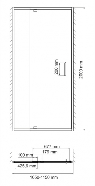 Душевая дверь (110х200) WasserKRAFT Berkel 48P13