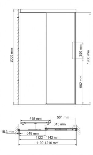 Душевая дверь Wasserkraft Kammel 18S 18S05